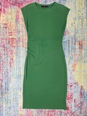 Primark Green Cap-Sleeve Midi Sheath Dress